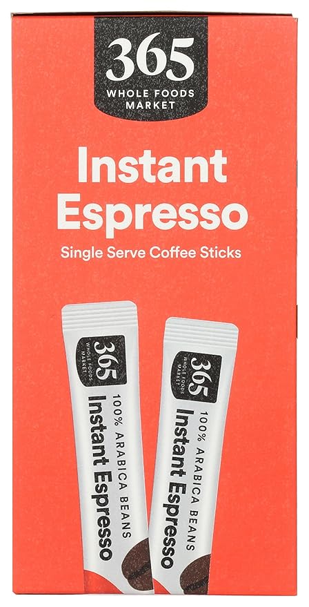 365 by Whole Foods Market, Instant Espresso, Dark Roast, 25 Single Serve Coffee Sticks, 2.65 Ounces