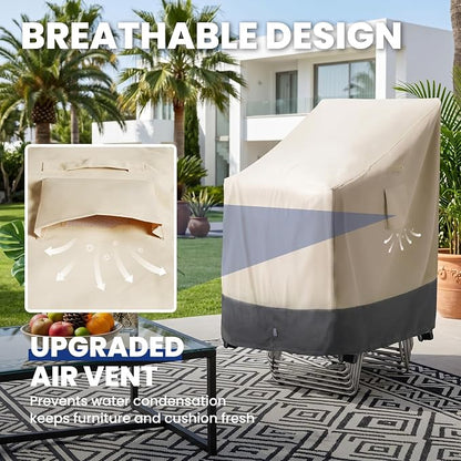 Extra Heavy Duty Stackable Patio Chair Covers Waterproof 2 Pack, Patio - Image 6