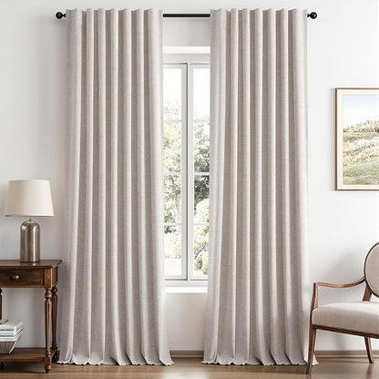 MIULEE 100% Blackout Linen Curtains by MIULEE