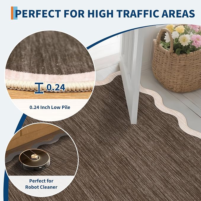 GarveeHome Scalloped Washable Area Rugs 9 x 12 Rug - Image 6