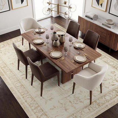 GarveeHome Vintage Beige Area Rug 9x12 - Image 3