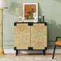 31.5" Black Accent Storage Cabinet, Modern Boho Sideboard by YHFEXYT