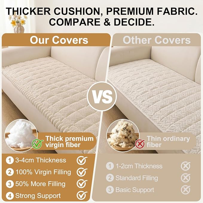Smiry Couch Cover for Dogs, Non Slip Fuzzy Pet Sofa Arm Covers Washable | Sofa - Image 4