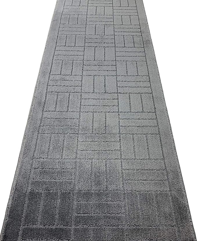 29 Ft Charcoal Extra Long Hallway Runner Rug, Non Slip Washable | Indoor Soft - Image 3