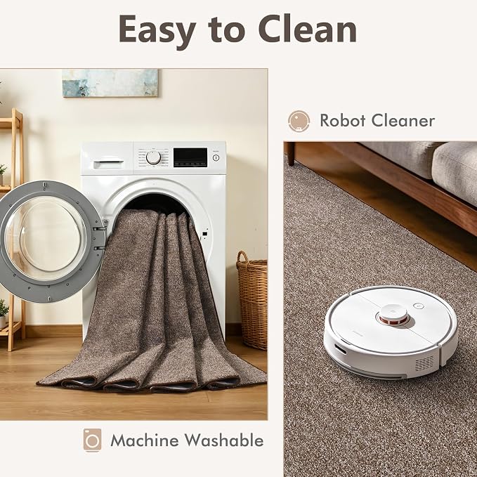 2x3 Coffee/White Area Rug Washable Non-Slip Soft - Image 7