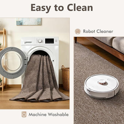 2x3 Coffee/White Area Rug Washable Non-Slip Soft - Image 7
