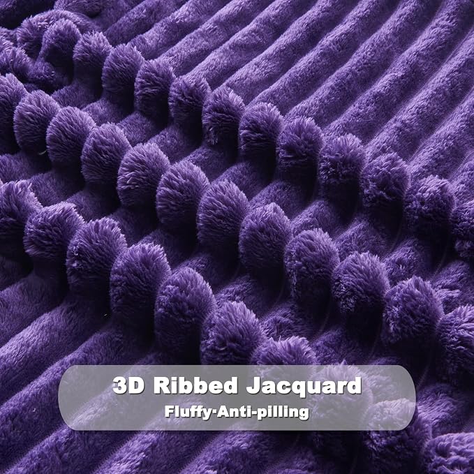 NEWCOSPLAY Fleece Ribbed Cozy Twin Blanket - Image 7