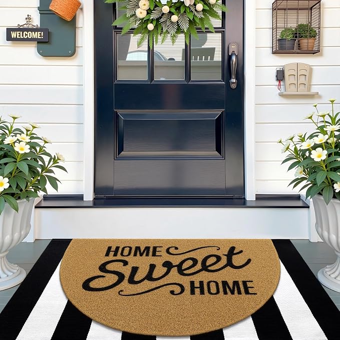 OLANLY Half Circle Front Door Mat, Low Profile Doormat, Stain and Fade Resistant - Image 6