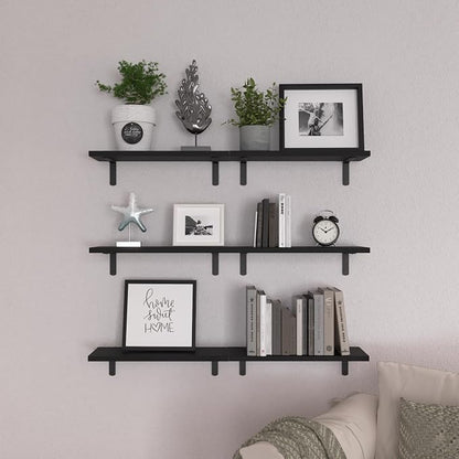 WOPITUES Wood Floating Shelves Set of 6, Shelves - Image 6