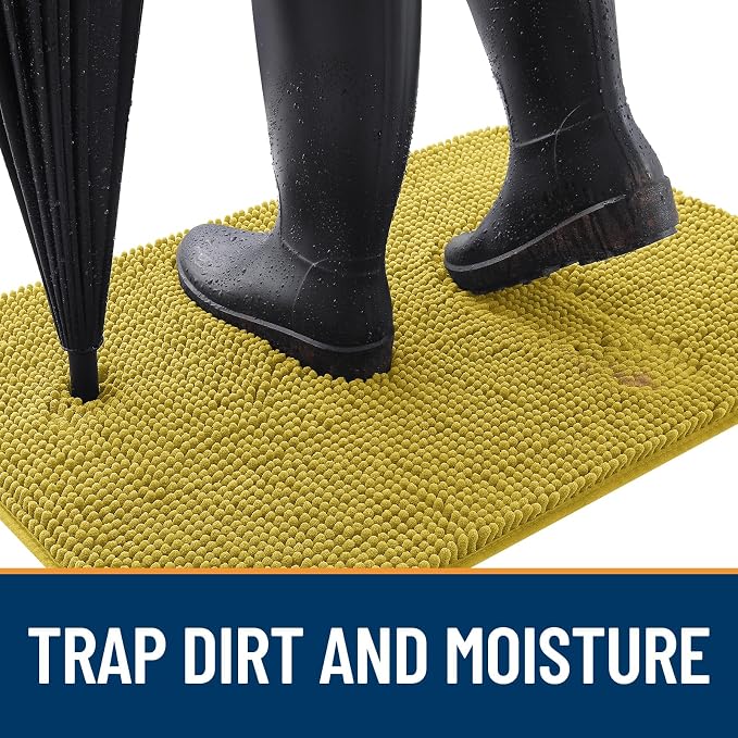 OLANLY Dog Door Mat for Muddy Paws 36x24, Super Absorbent Chenille Mud Mat | - Image 2