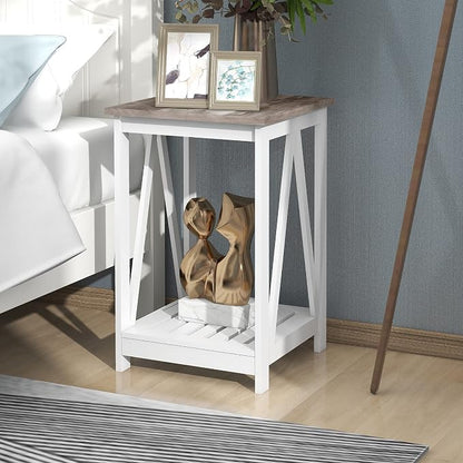 Farmhouse Square End Table, Accent Side Table - Image 7