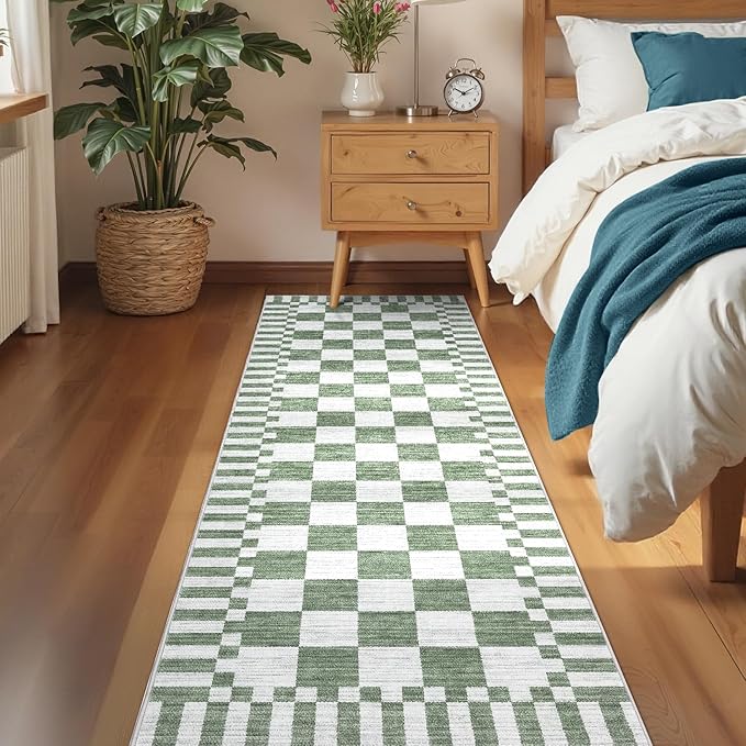 GarveeHome 2.5x8 Checkered Kitchen Runner Rug - Image 3