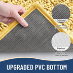 Arotive Luxury Chenille Bathroom Rug Mat, Extra Soft Thick Absorbent Shaggy Bath Rugs, Non-Slip Machine Wash Dry, Plush Bath Mats for Bathroom, Shower and Tub, 44x24, Yellow