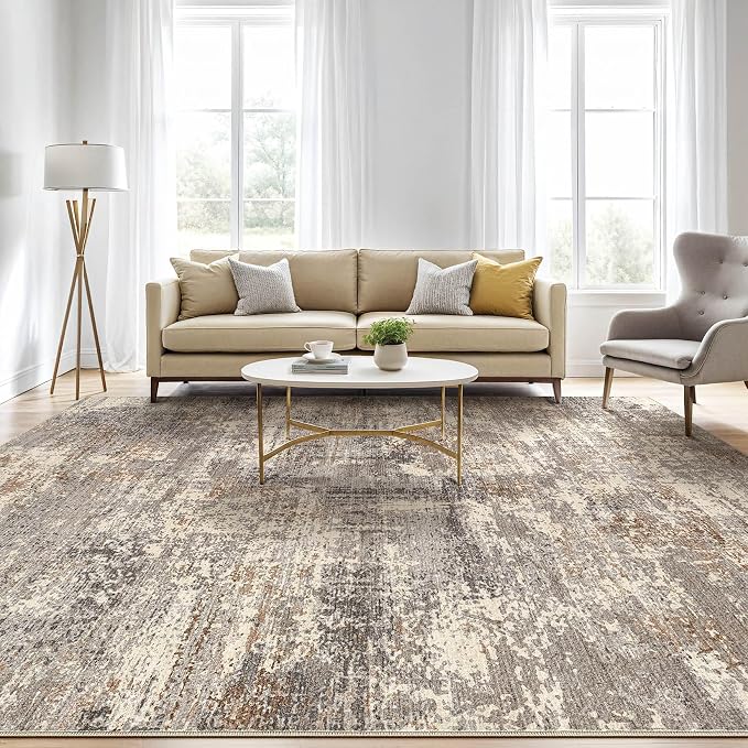 LOONGRUG Area Rug 5x7 Washable Neutral Modern Living Room Rugs Brown Black | - Image 5