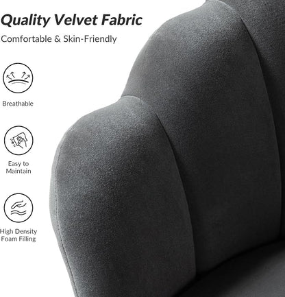 HULALA HOME Modern Velvet Accent Chairs Set of 2 - Image 4
