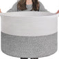 INDRESSME Large Storage Basket, 21.7'' x 13.8'' Cotton Rope Blanket Basket by INDRESSME
