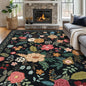 8x10 Area Rug, Floral Rugs for Living Room, Stain-Resistant Washable Bedroom Rug by Unknown