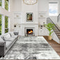 5x7 Area Rugs for Living Room: Washable Abstract Black Grey Badroom Carpet | by GENTDRIZZ