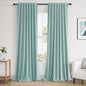 Light Blue 100% Blackout Linen Curtains 100 Inch Length 2 Panels Set by Guken