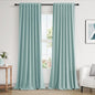 Light Blue 100% Blackout Linen Curtains 84 Inch Length 2 Panels Set by Guken