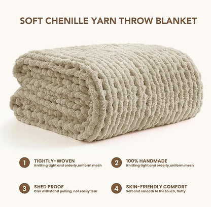 L'AGRATY Chunky Knit Throw Blanket - Image 3