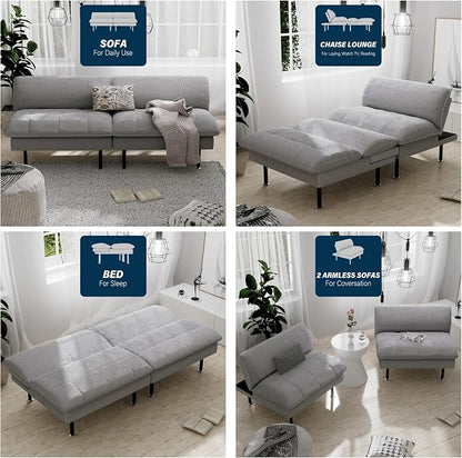 Ribilake 70" Futon Sofa Bed, 4 in 1 Multi-Function Couch Sleeper - Image 5