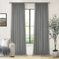 Dark Grey Pinch Pleated Linen Blackout Curtains 90 Inches Long by Twodrapes