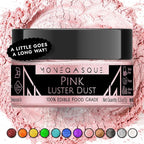 MONÉGASQUE Pink Edible Glitter for Drinks 7g – Edible Glitter for Cakes & Cocktails – Pink Luster Dust Sprinkles for Cupcakes – Cake Decorations Spray & Drink Shimmer Powder – Cake Decorating Toppers