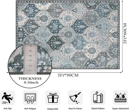 Lahome Moroccan Trellis Front Door Mat Indoor Entrance, 2x3 Rugs - Image 2