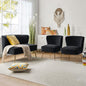 HULALA Home 3 Piece Velvet Living Room Furniture Set, Modern Comfy Upholstered by HULALAHOME
