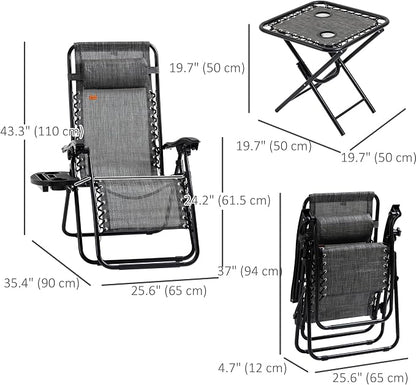Outsunny Zero Gravity Chair Set - Image 5