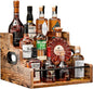 KLM Liquor Bottle Display Shelf, Coffee Syrup Rack Organizer, 3 Step Countertop by KLM