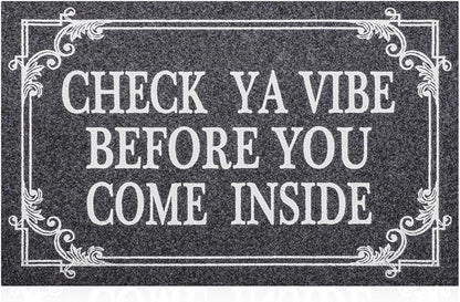 Front Door Indoor Outdoor Entrance Doormat Grey Rubber Welcome Door Mat Come by HLFMVWE