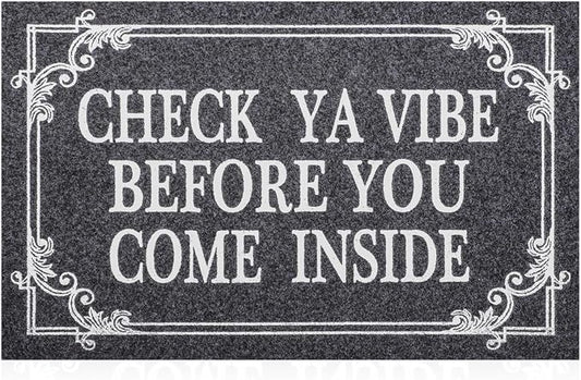 Front Door Indoor Outdoor Entrance Doormat Grey Rubber Welcome Door Mat Come by HLFMVWE