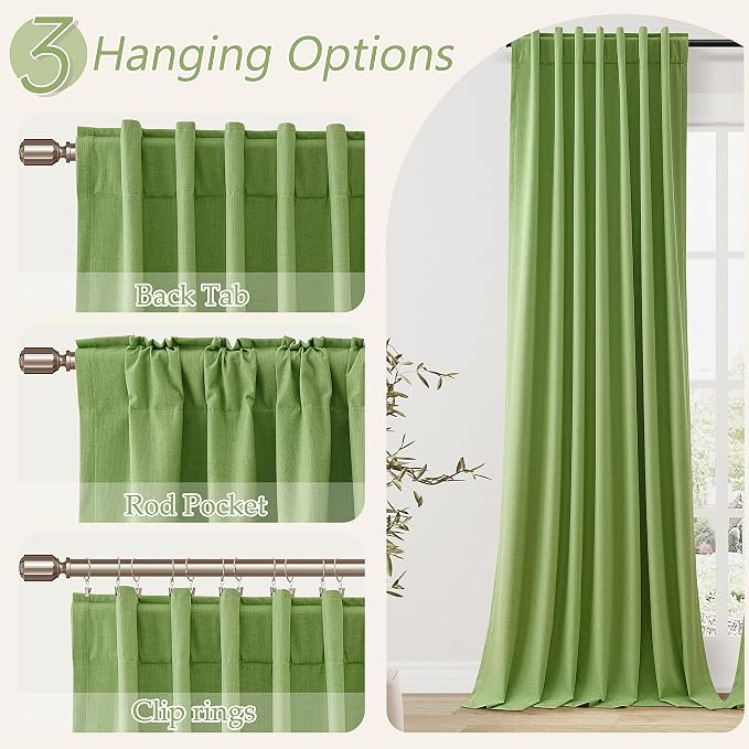100% Blackout Curtains 90 Inch Length 2 Panels Set - Image 5