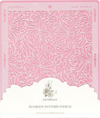 Cake Stencil - Seamless Delicate Pattern for Decorating Tall Double Barrel Cake to Use with Buttercream, Royal Icing, Ganache, Paint, Airbrush (Claris)