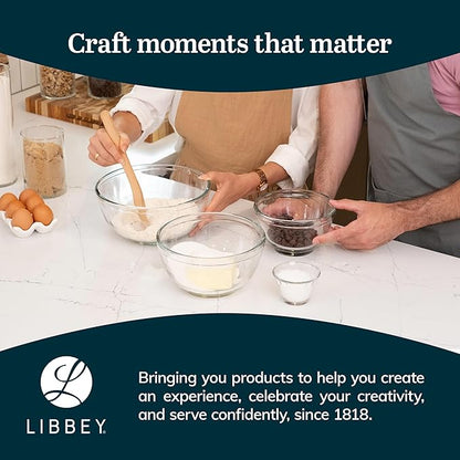 Libbey Baker’s Basics 8-Piece Cupcake Party Glass Baking Dish Set with Lids, Round Small Glass Bowls, Prep Bowls for Cupcakes, Mini Pot Pies, and More