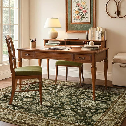 Area Rugs for Living Room, 6x9 Washable Area Rug for Bedroom, Retro Floral - Image 5