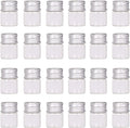 MaxMau Mini Glass Bottles with Screw Caps 5ml 24 Sets Aluminum Top Metal Lids 5 Milliliter Tiny Vials Small Jars DIY Storage Art Craft Decor