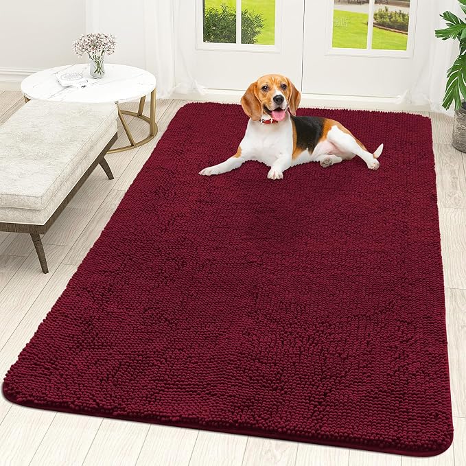OLANLY Dog Door Mat for Muddy Paws 59x35, Super Absorbent Chenille Mud Mat | by OLANLY
