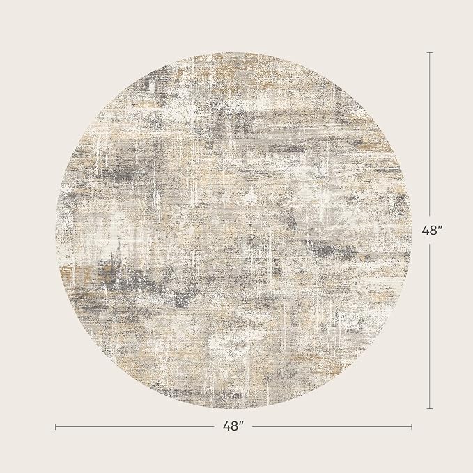 4ft Area Rug for Living Room, Abstract Washable Non-Slip Large Rugs, Dining Room - Image 2