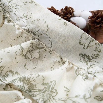 jinchan Ruffled Floral Valance Linen Shabby Chic Small Window Curtain 18 Inch - Image 6