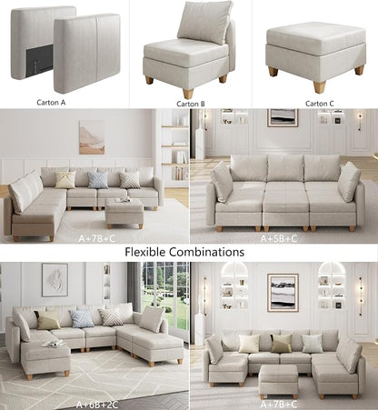 EASE MOOSE Armrest Module for Modular Sectional Sofa, Faux Leather Side - Image 5