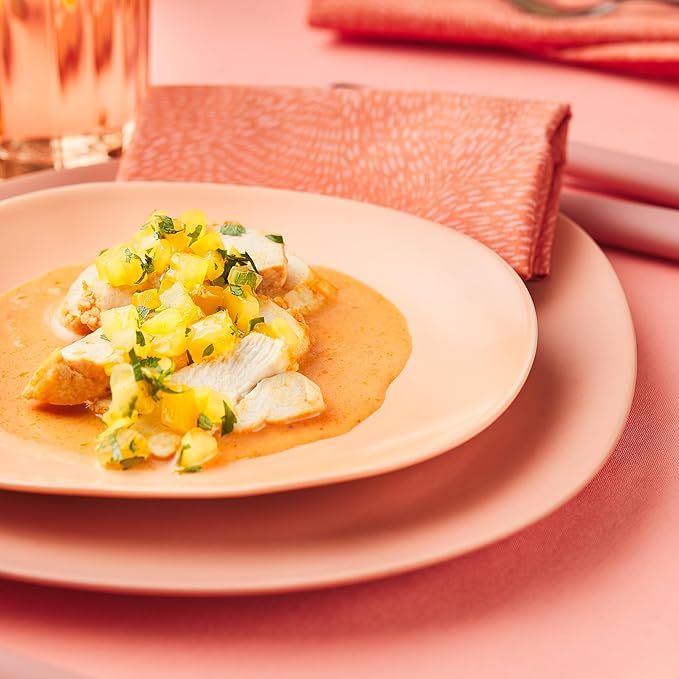 Stone lain Delilah Salad Plate 6-Piece Dish Set, Porcelain, Peach