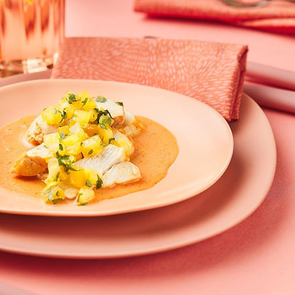 Stone lain Delilah Salad Plate 6-Piece Dish Set, Porcelain, Peach