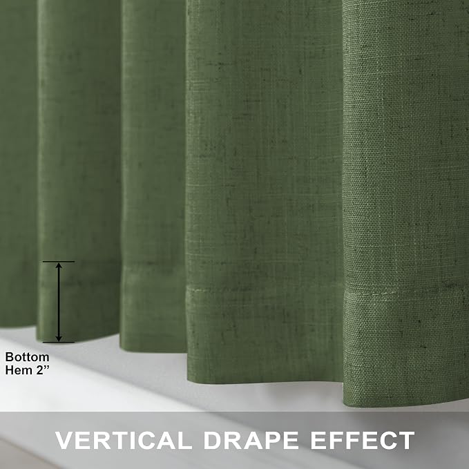 Pitalk Olive Green Curtains 102 Inch Length - Image 6