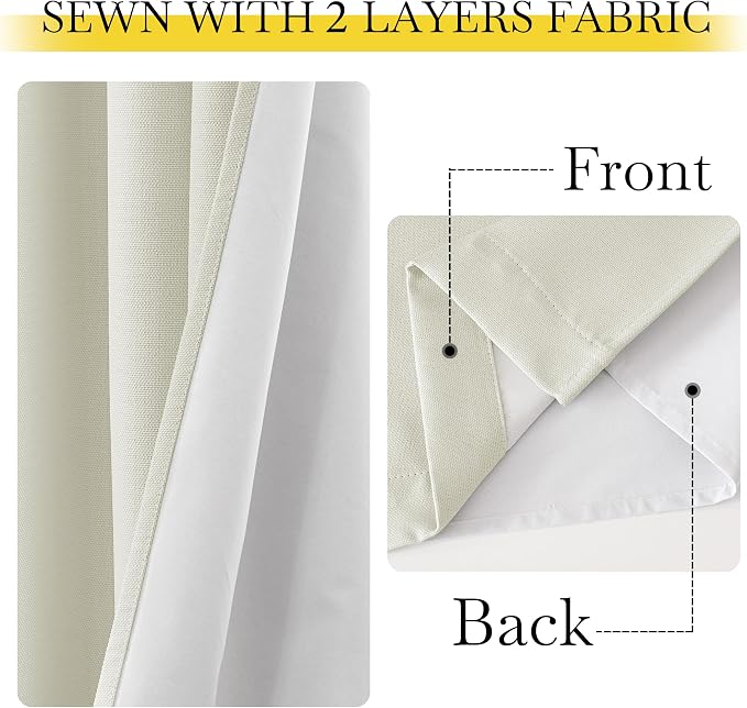 NICETOWN Faux Linen 100% Blackout 108 inch Curtains - Image 7