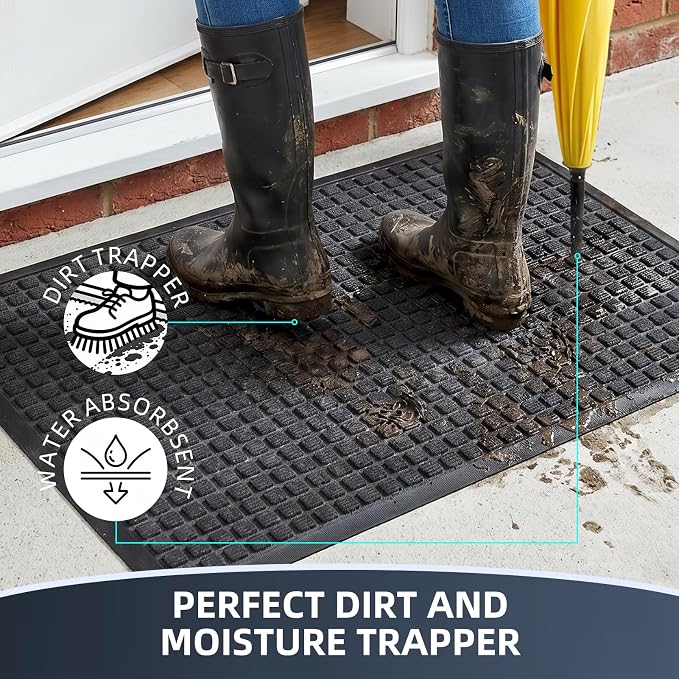 Front Door Mat Outside Entrance, Heavy Duty Waterproof Doormat | 29.5"x17" - Image 3