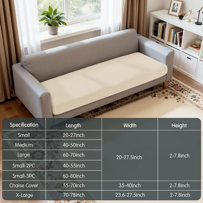 Hokway Couch Cushion Covers, Stretch Sofa Cushion Covers, Washable Replacement - Image 2