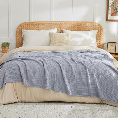 EMME Muslin Blankets for Adults Throw Blanket for Couch Breathable Gauze Soft by EMME